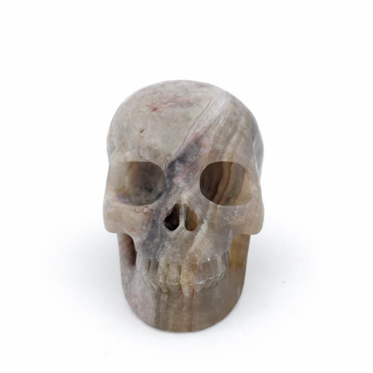 kamienna czaszka onyks kalcytowy 1715 g duża rzeźba czaszki kamień ochronny i stabilizujący