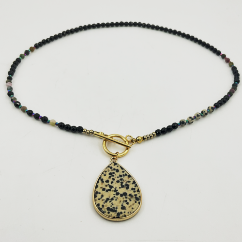 naszyjnik turmalin onyks jaspis dalmatyński hematyt amulet ochronny biżuteria ezoteryczna strefa 3