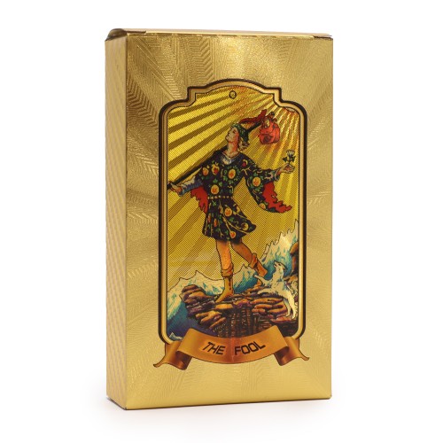 złote karty tarota luksusowa talia 78 kart tarot ezoteryczny złota talia kart premium