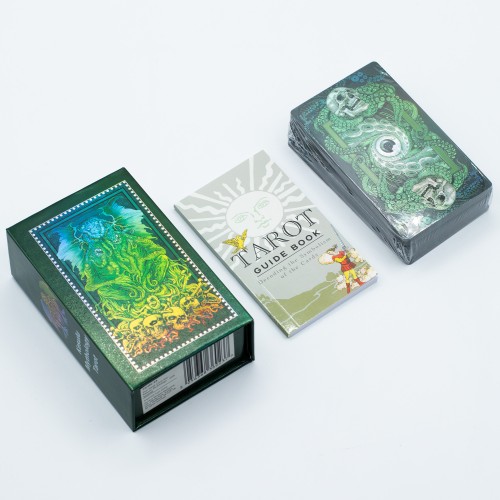 mroczne karty tarota mitologia kesulu inspirowane lovecraftem zielono czarna talia z przewodnikiem