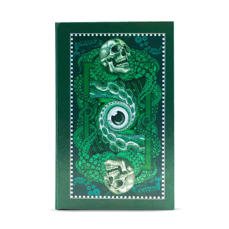 mroczne karty tarota mitologia kesulu inspirowane lovecraftem zielono czarna talia z przewodnikiem