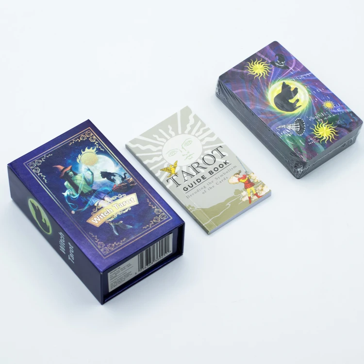 karty tarota tarot czarownicy witch tarot fantasy talia z przewodnikiem fioletowe karty magiczny tarot