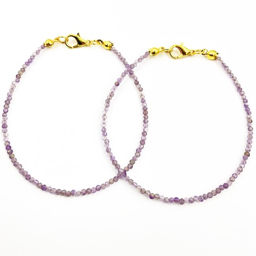 bransoletka naturalny ametyst złote zapięcie harmonia intuicja spokojna energia biżuteria energetyczna