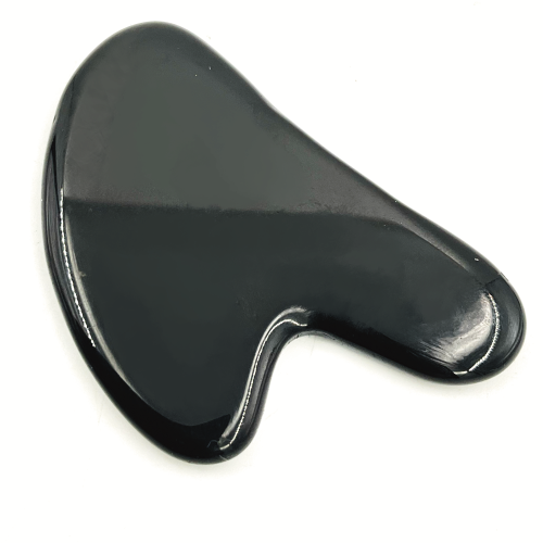 gua sha z naturalnego obsydianu czarny obsydian płytka do masażu ochrona energetyczna oczyszczanie aura